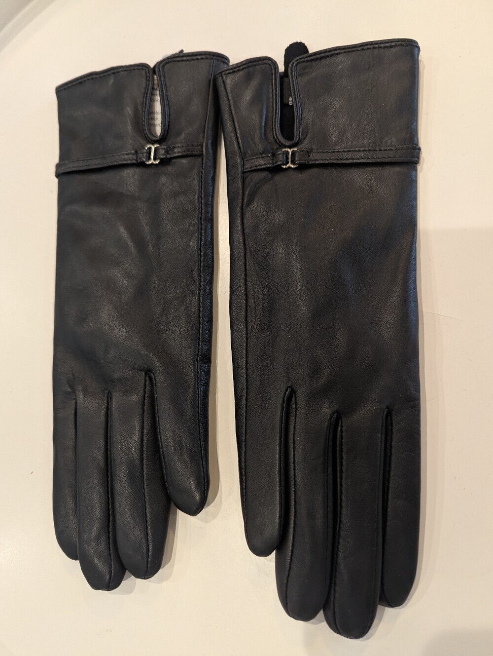 🍁Genuine Black Leather Lambskin Thinsulate Winter Gloves Size 7 New Slim Fit